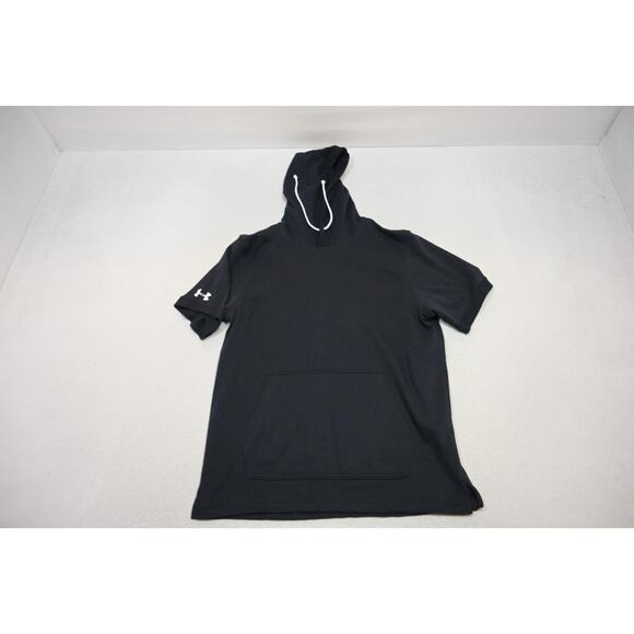 Under Armour Short Sleeve Hoodie Sweat Shirt Loose Cotton Blend Mens Sz Large - Picture 5 of 11